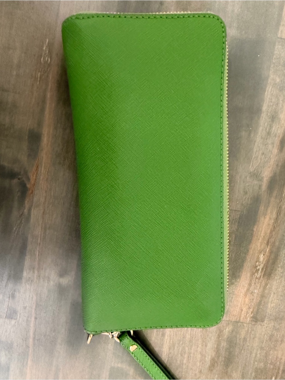 Michael Kors Green Saffiano Zip-Around Wristlet Wallet - Picture 4 of 6